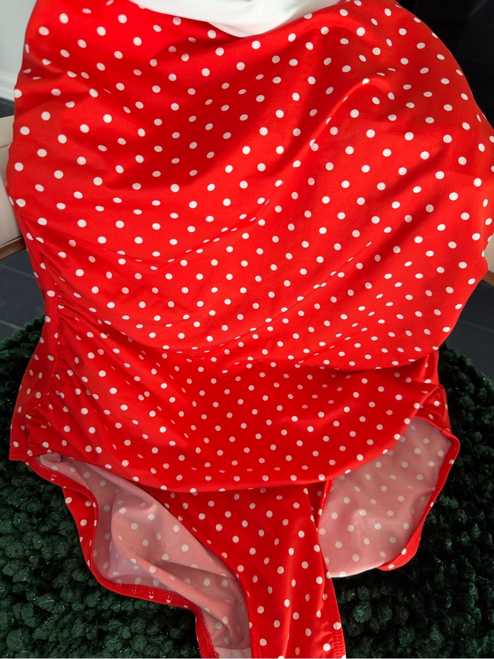 Red Polka Dot Womenβs Swimsuit